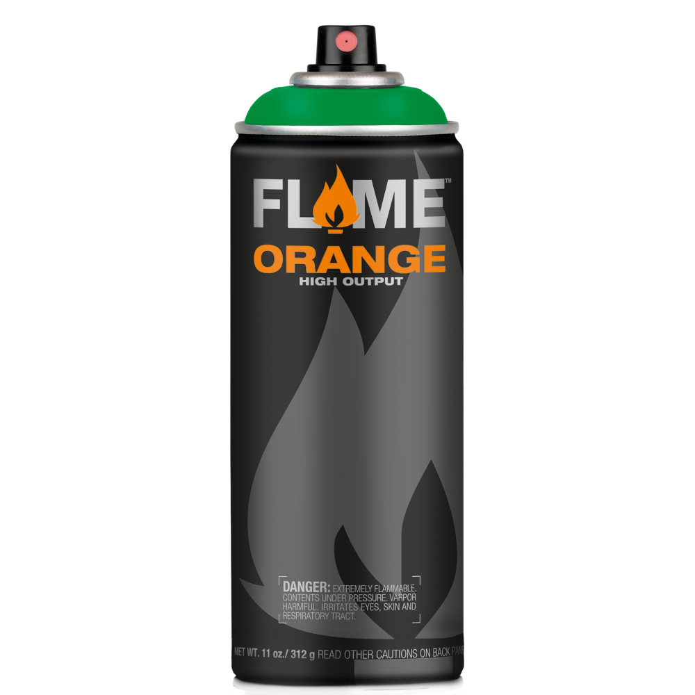 Flame Orange spray paint - Juice Green