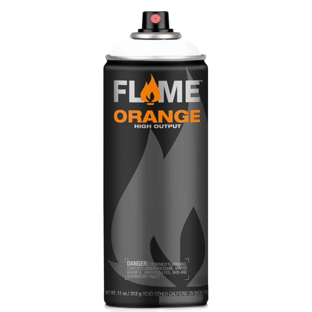 Flame Orange spray paint - Pure White