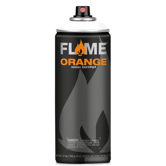 Flame Orange spray paint - Pure White