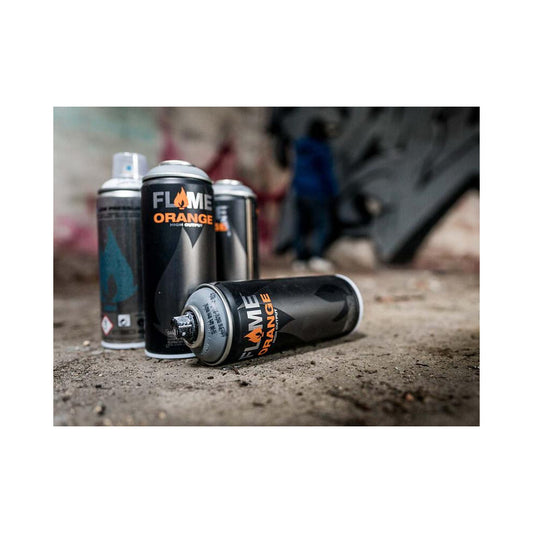 Flame Orange spray paint - Anthracite Grey